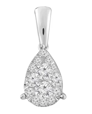 Necklace and Pendant with 0.50ct Diamonds in 9K White Gold