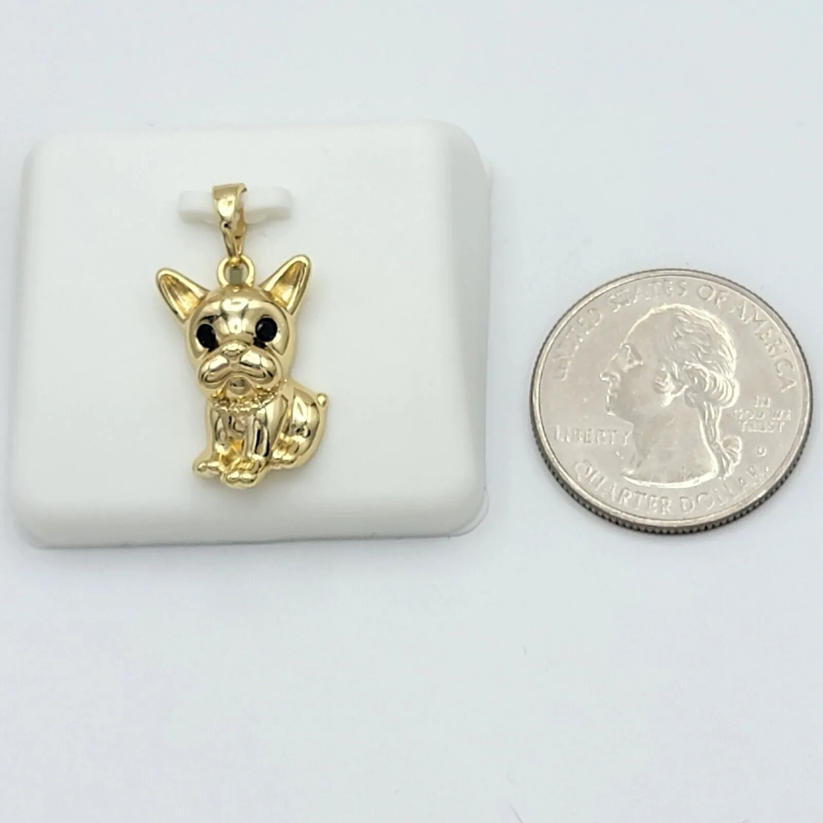 Necklaces - 14K Gold Plated. French Bulldog Pendant & Chain.