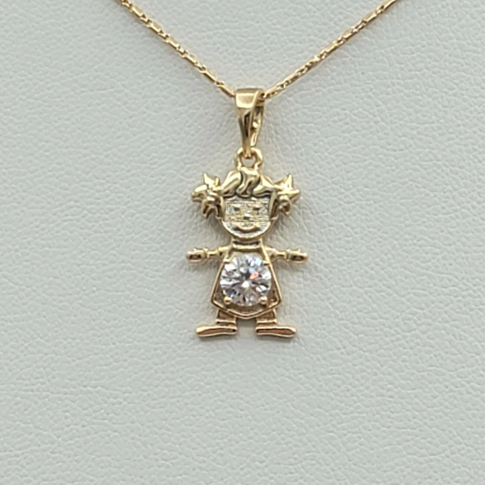 Necklaces - 18K Gold Plated.  Love My Little Girl CZ Pendant & Chain. Family