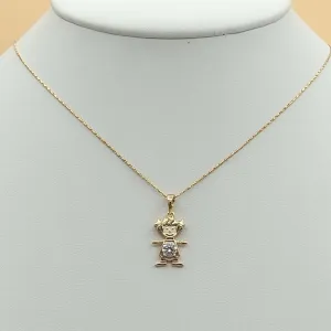 Necklaces - 18K Gold Plated.  Love My Little Girl CZ Pendant & Chain. Family