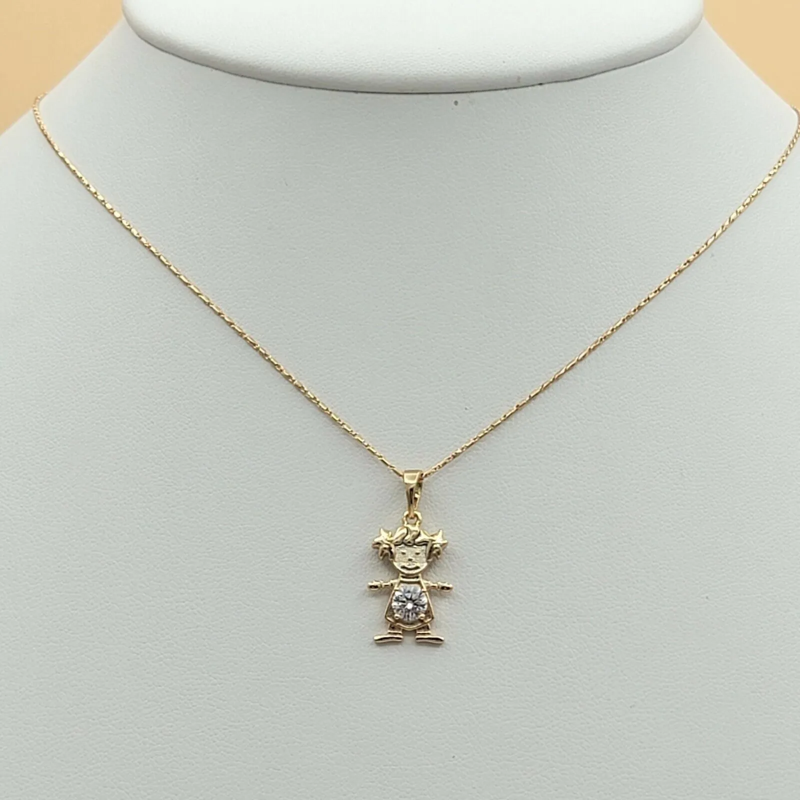 Necklaces - 18K Gold Plated.  Love My Little Girl CZ Pendant & Chain. Family