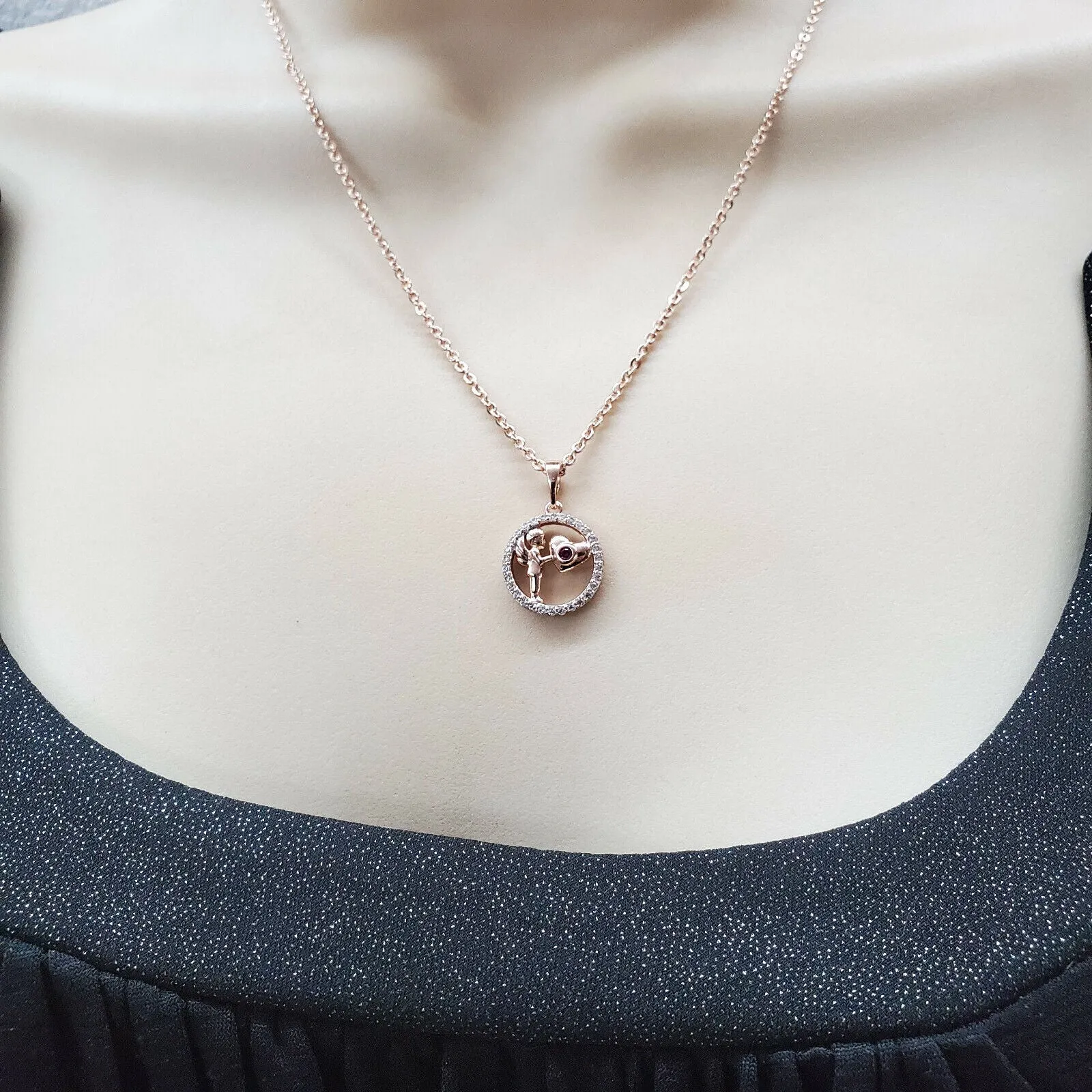 Necklaces - Rose Gold Plated. My Angel My Heart - Pendant & Chain.
