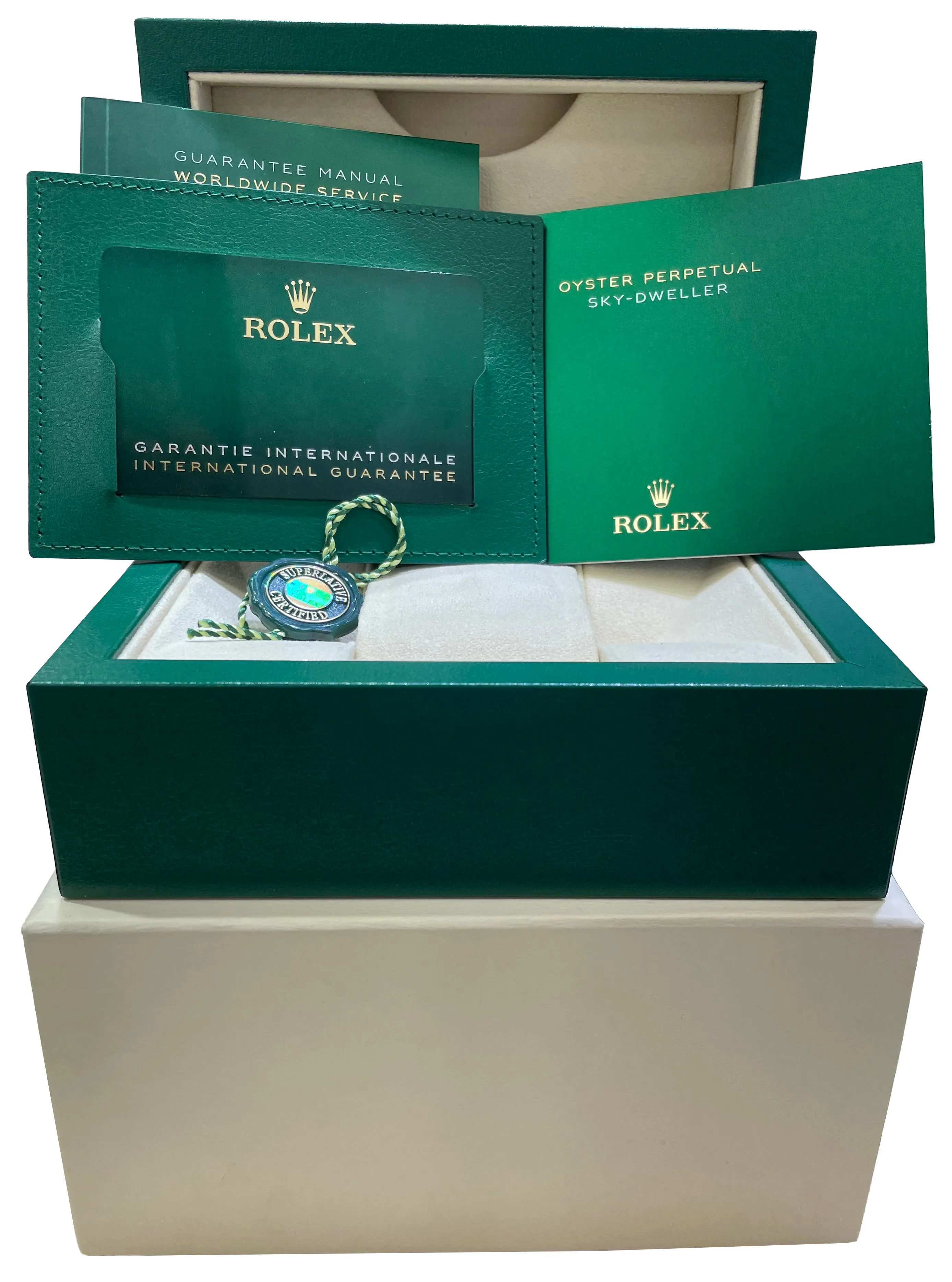 NEW AUG. 2022 Rolex Sky-Dweller Stainless White Gold Silver 42mm Watch 326934