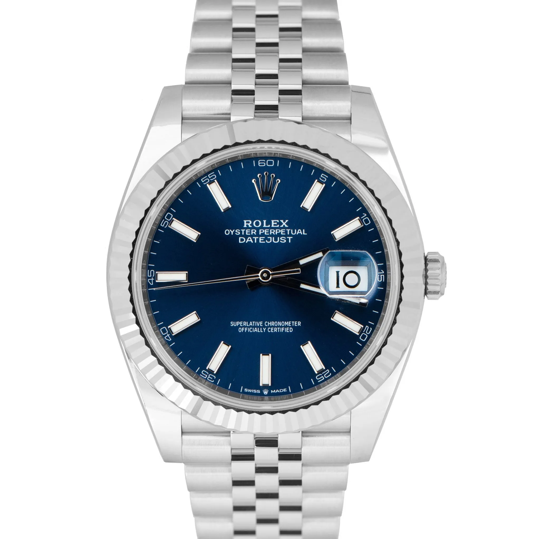 NEW NOV 2022 Rolex DateJust 41 Blue Stainless Steel Jubilee 41mm Watch 126334