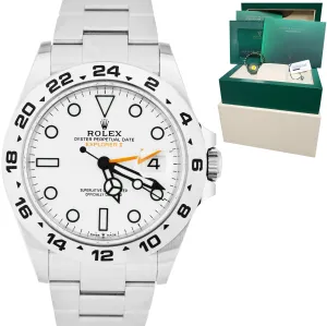 NEW OCT. 2022 Rolex Explorer II 42mm Polar White Stainless GMT Date Watch 226570
