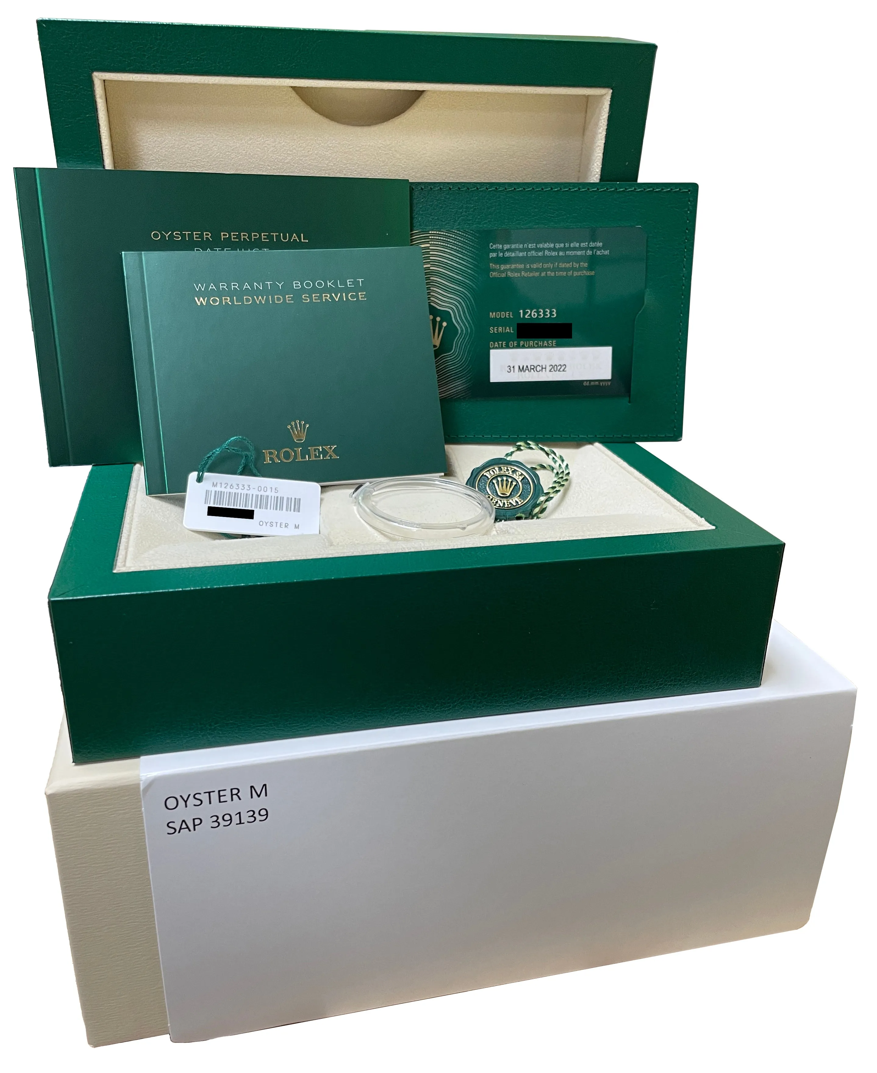 NEW STICKERED 2022 Rolex DateJust 41mm White Two-Tone Gold Watch 126333 B P