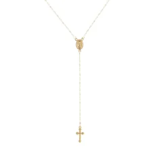 New Vintage Gold/Rose Gold Christian Cross Bohemia Religious Rosary Pendant Necklace for Women Charm Jewelry Gifts