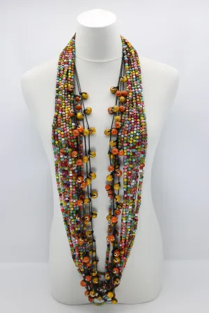 Next Pashmina & Ceramic Beads Necklaces Set - Hand-painted