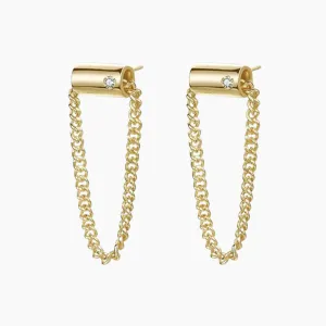 Noah Chain Drop Stud Earrings