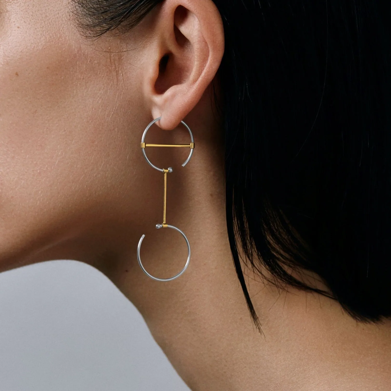 O1O1 modular earrings / gold   silver