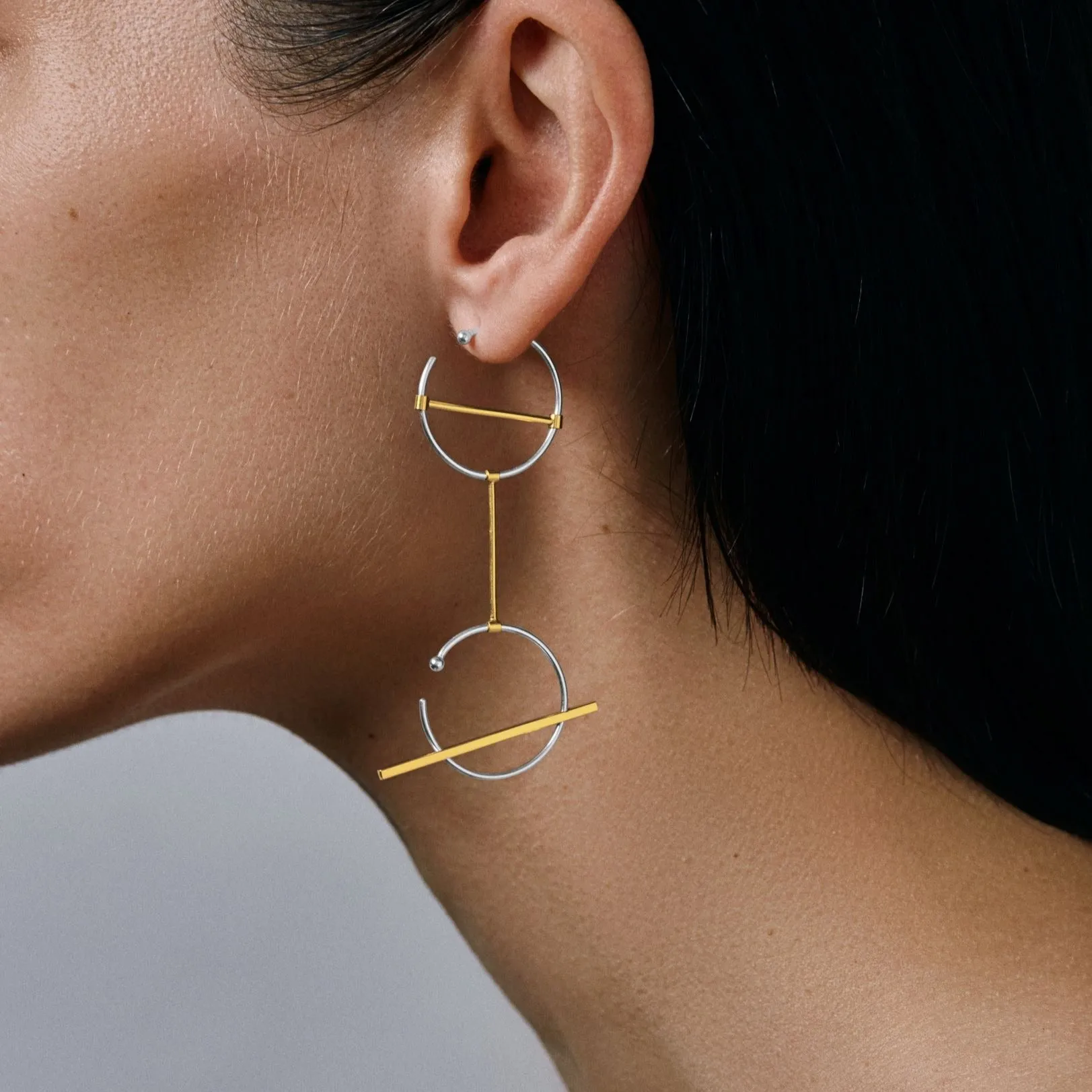 O1O1 modular earrings / gold   silver