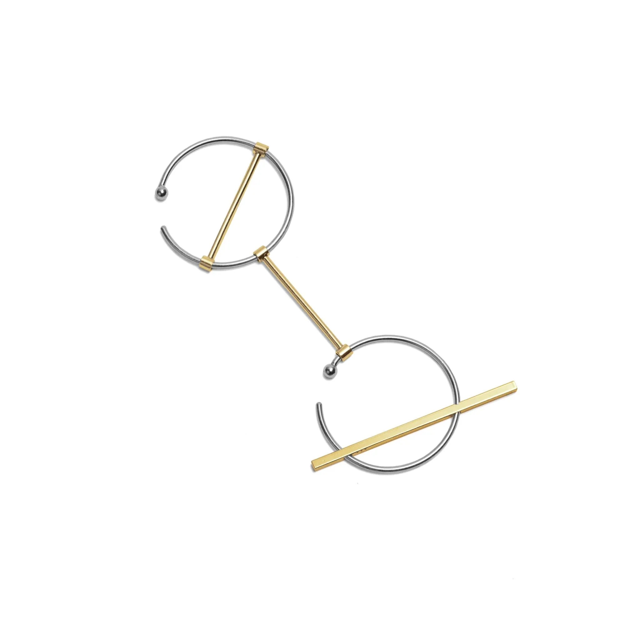 O1O1 modular earrings / gold   silver