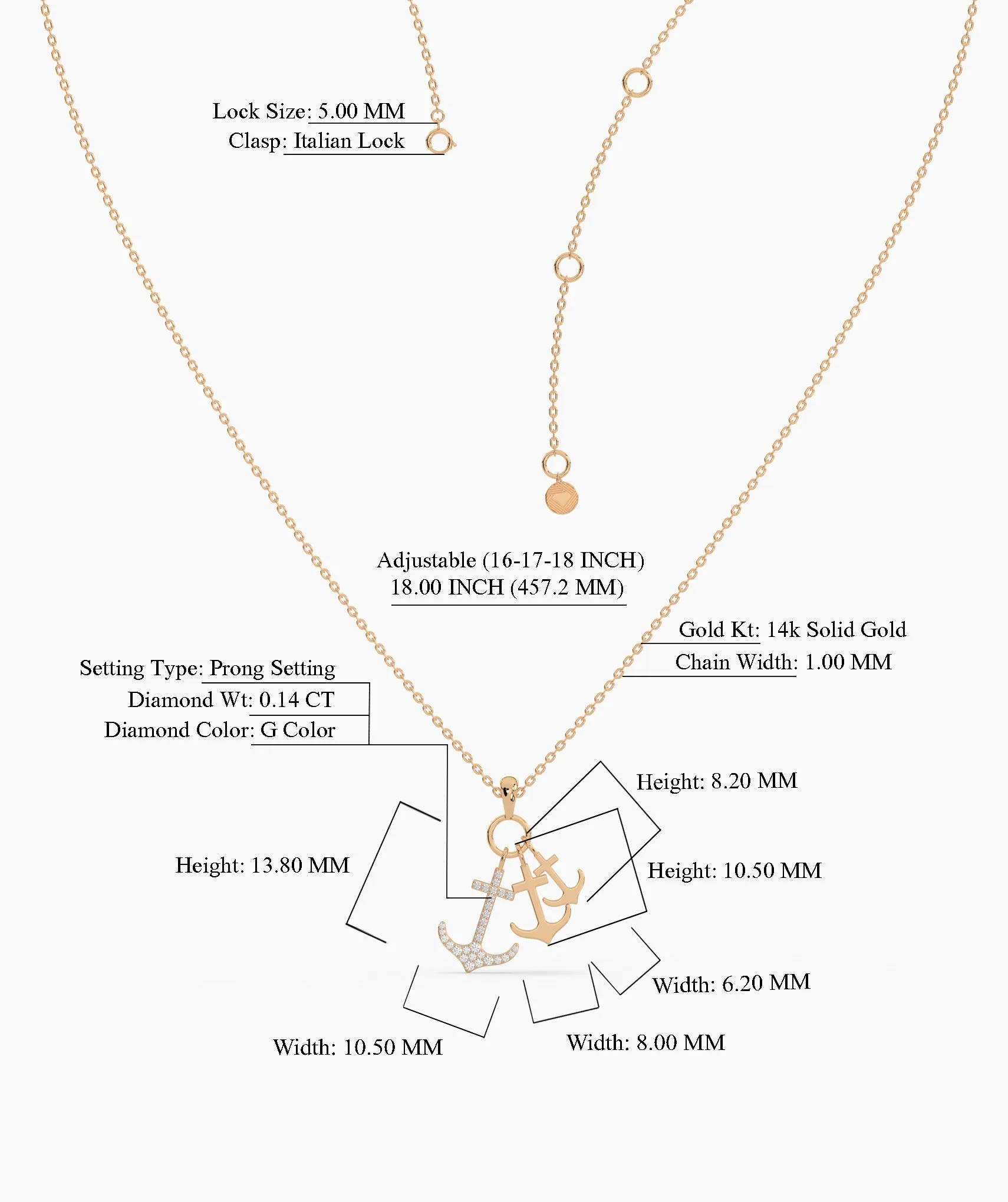 Oceanic Splendor Anchor Necklace