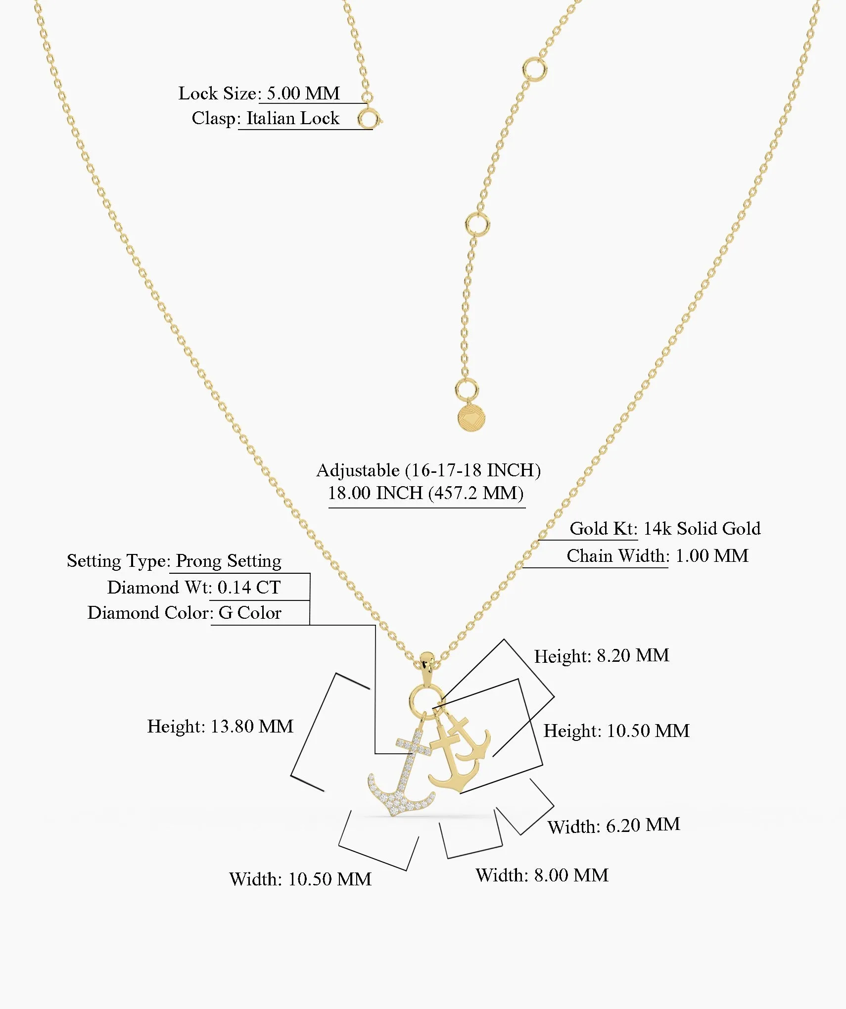 Oceanic Splendor Anchor Necklace