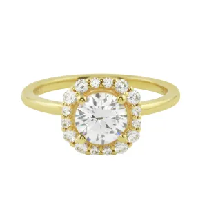 Octagon Halo Round Diamond Engagement Ring Setting