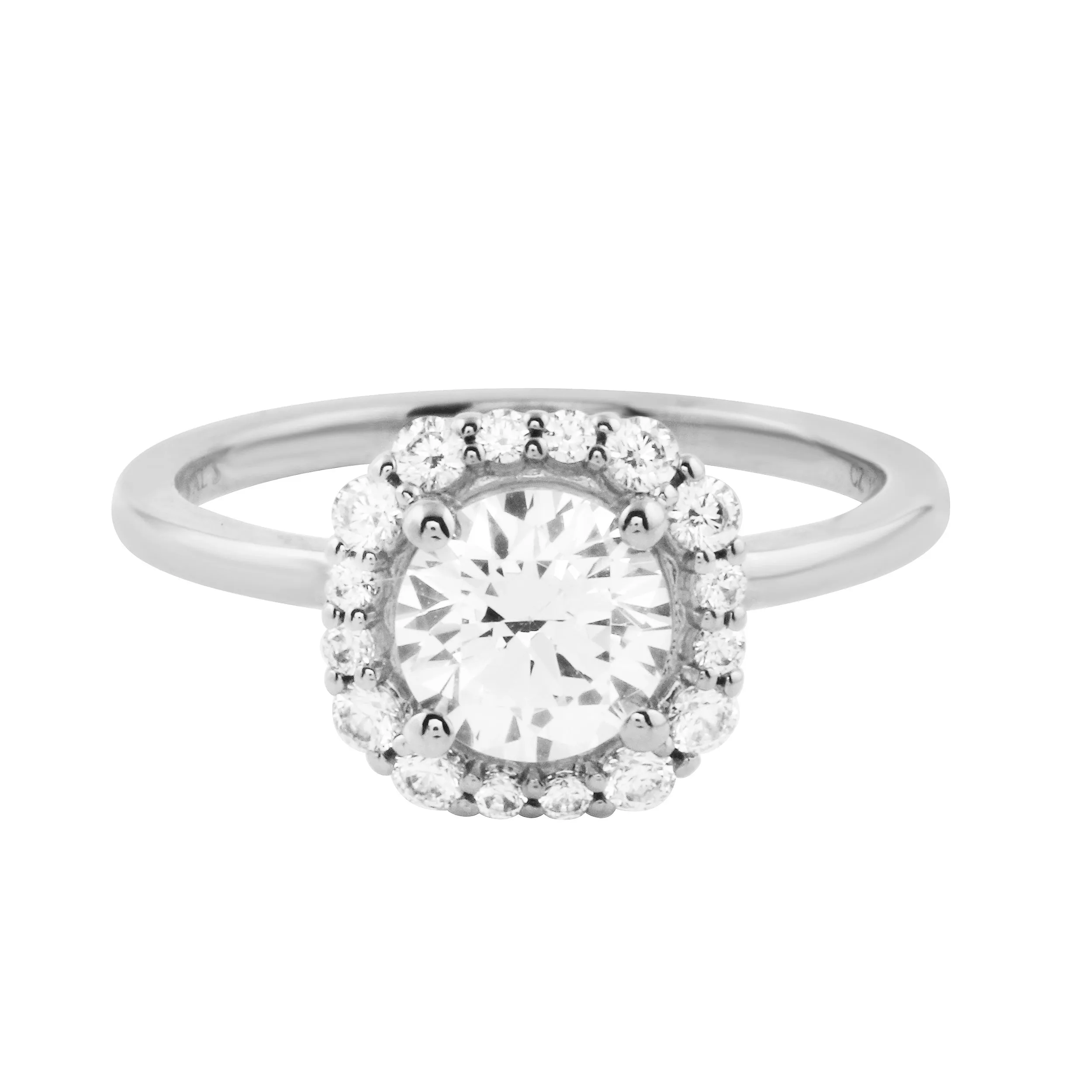 Octagon Halo Round Diamond Engagement Ring Setting