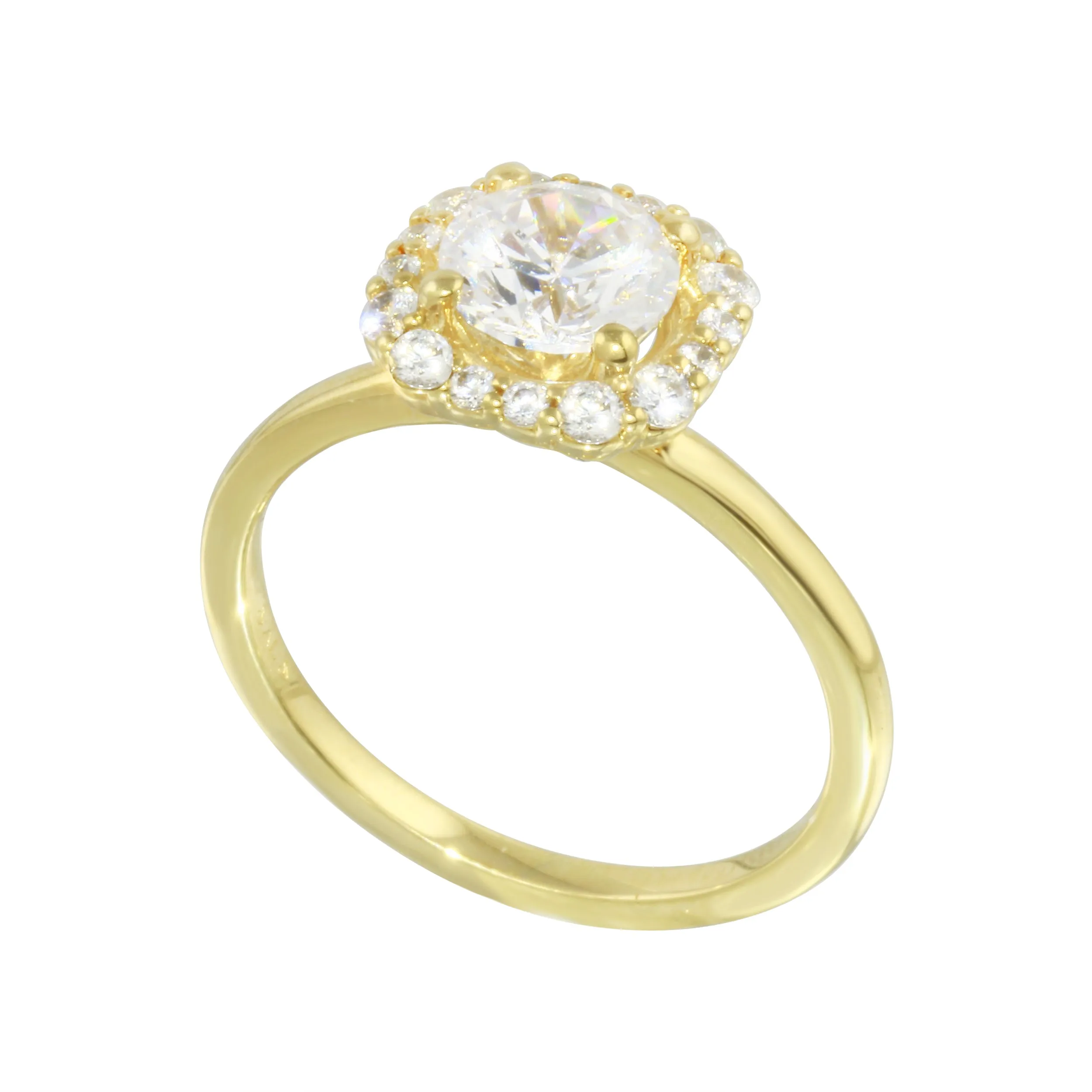 Octagon Halo Round Diamond Engagement Ring Setting
