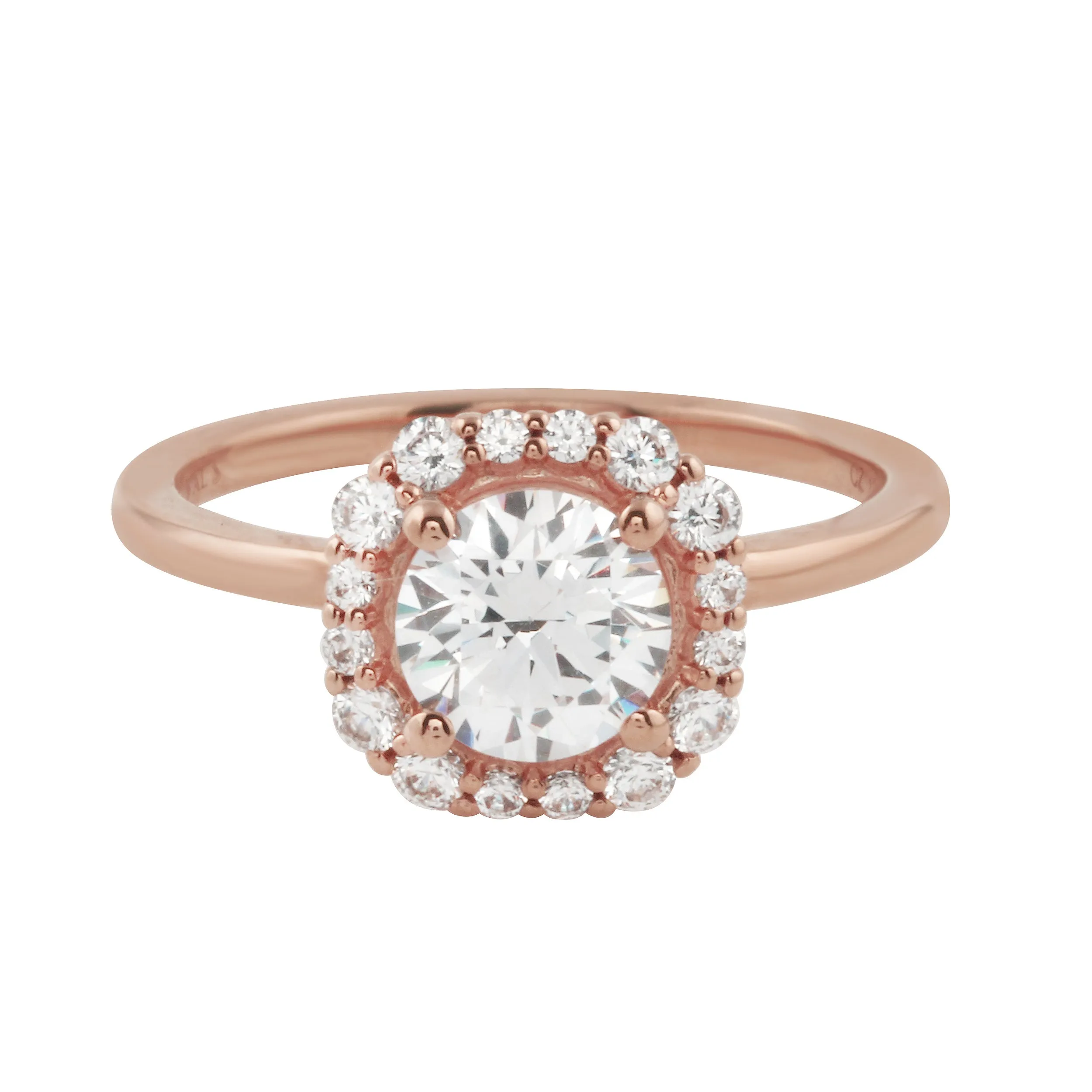 Octagon Halo Round Diamond Engagement Ring Setting