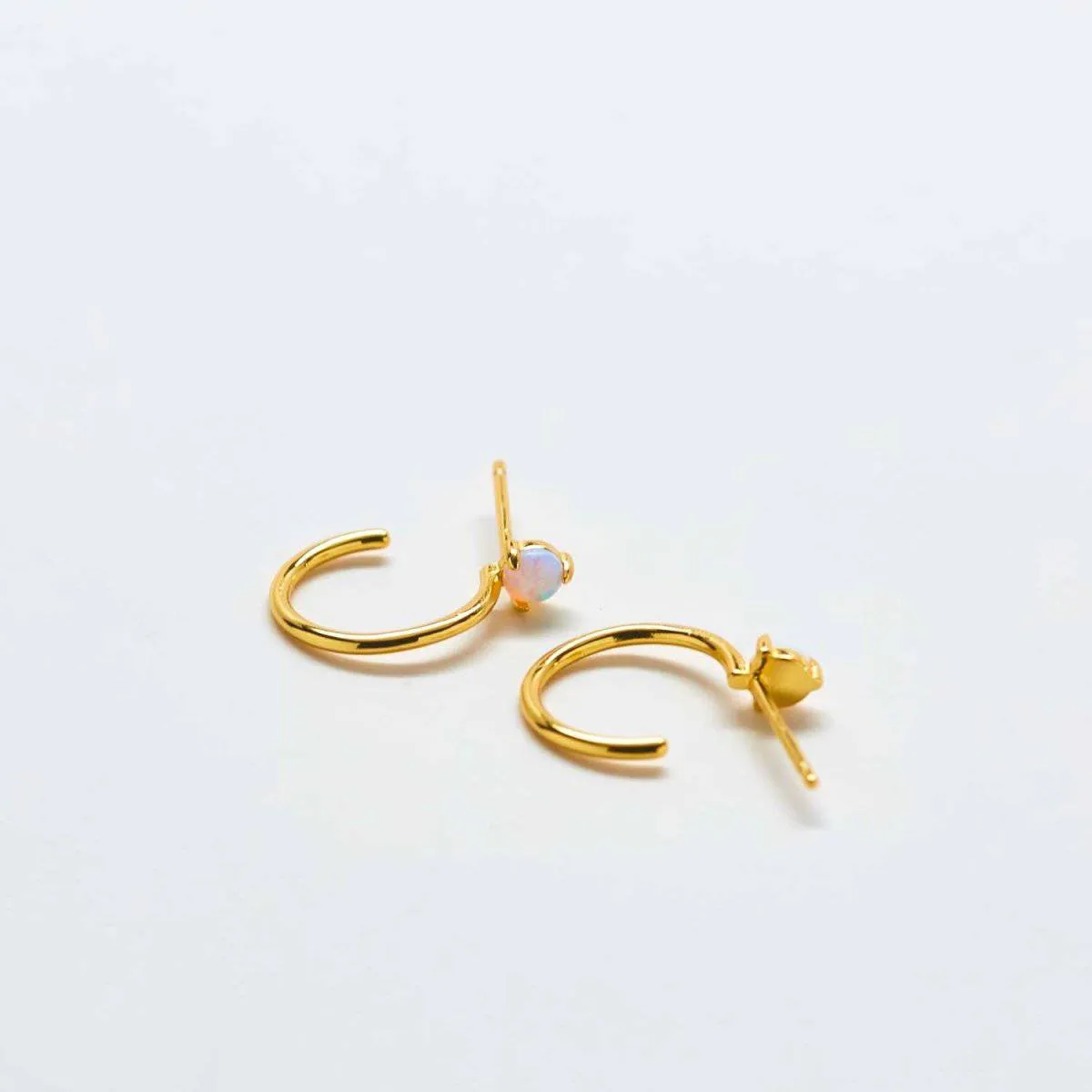 Opal Mini Hoop Earrings