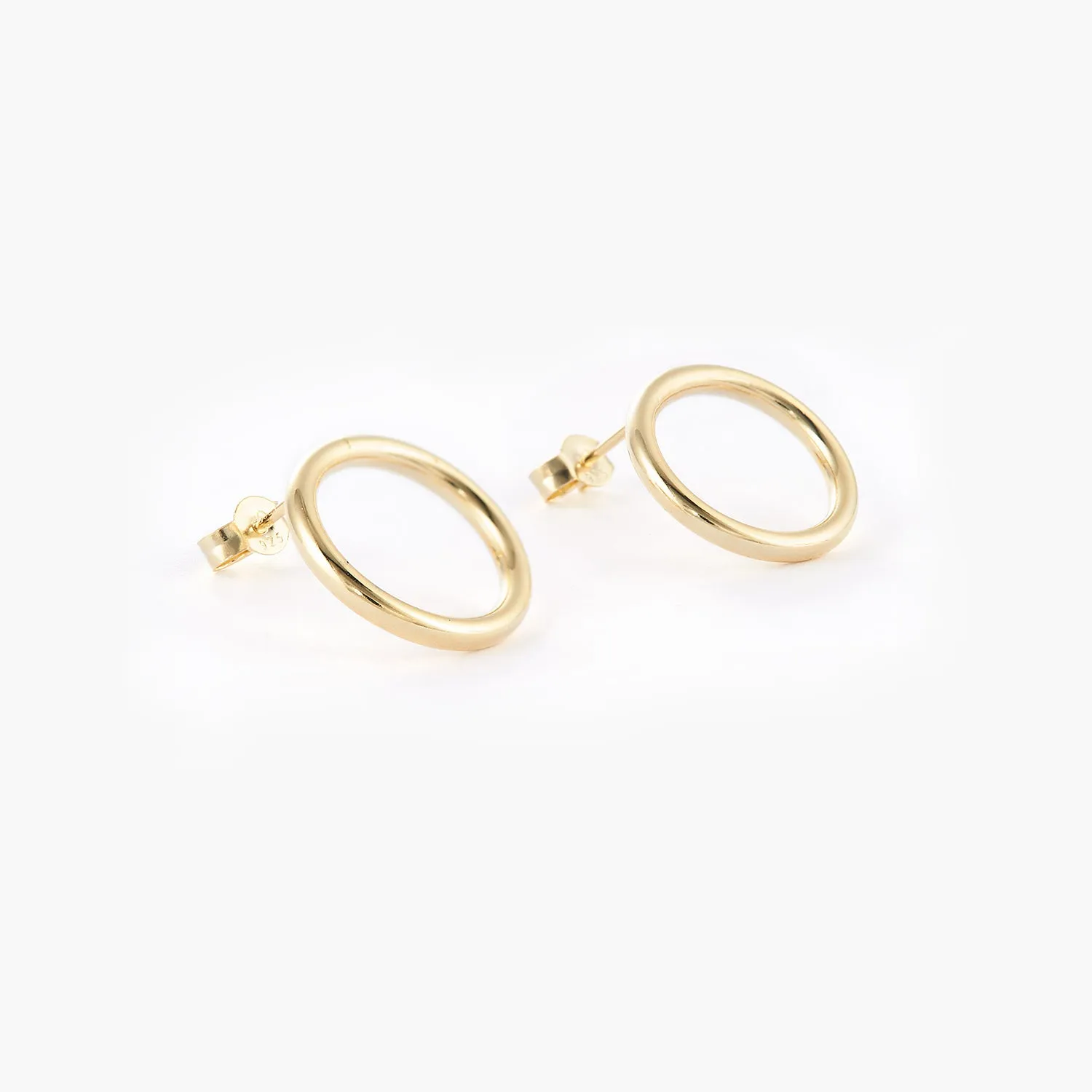 Open Circle Stud Earrings