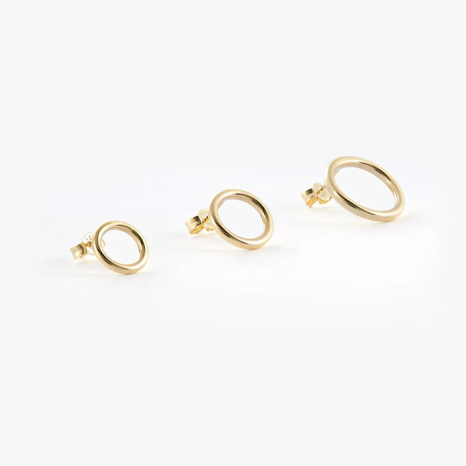Open Circle Stud Earrings