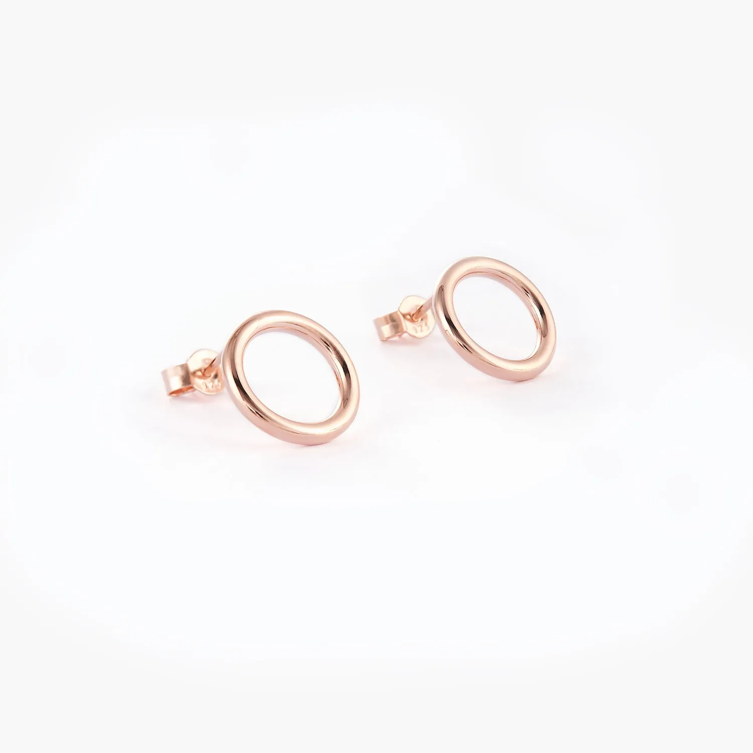 Open Circle Stud Earrings