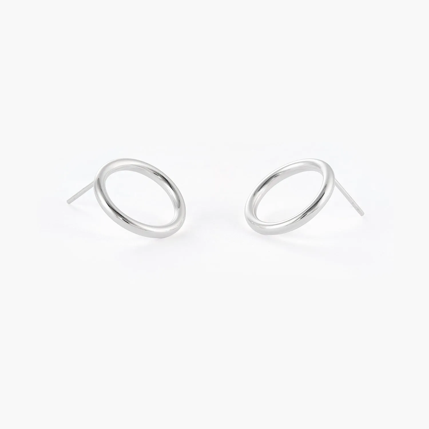 Open Circle Stud Earrings