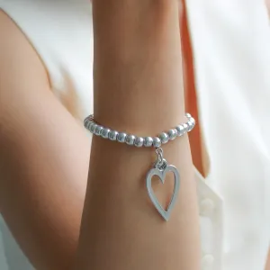 Open Heart Chunky Beads Bracelet