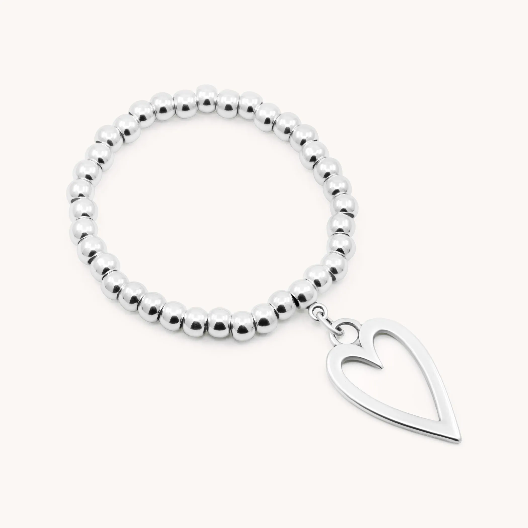 Open Heart Chunky Beads Bracelet