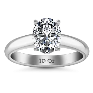 Oval Diamond Solitaire Engagement Ring Daniela 14K White Gold