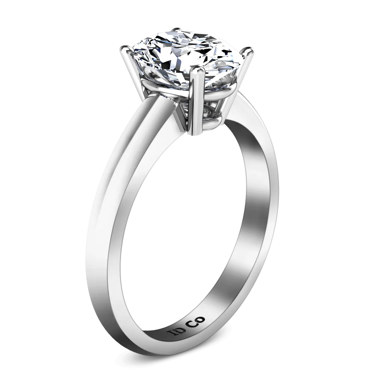 Oval Diamond Solitaire Engagement Ring Daniela 14K White Gold