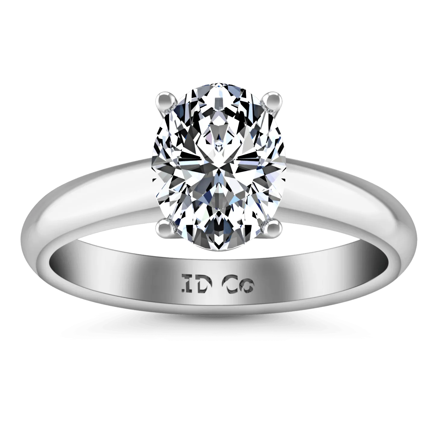 Oval Diamond Solitaire Engagement Ring Daniela 14K White Gold