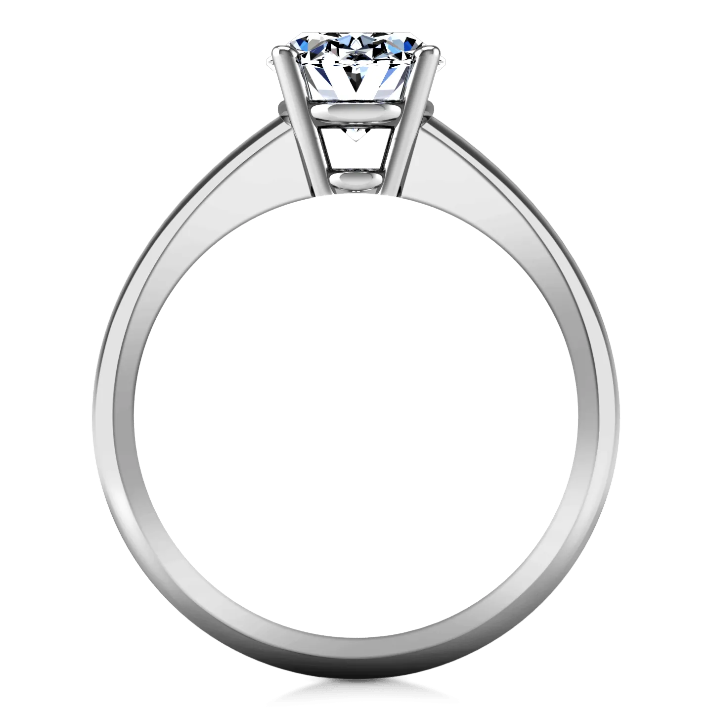 Oval Diamond Solitaire Engagement Ring Daniela 14K White Gold
