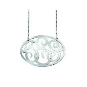 Oval Lace Monogram Necklace
