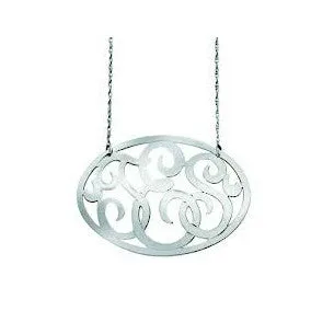Oval Lace Monogram Necklace