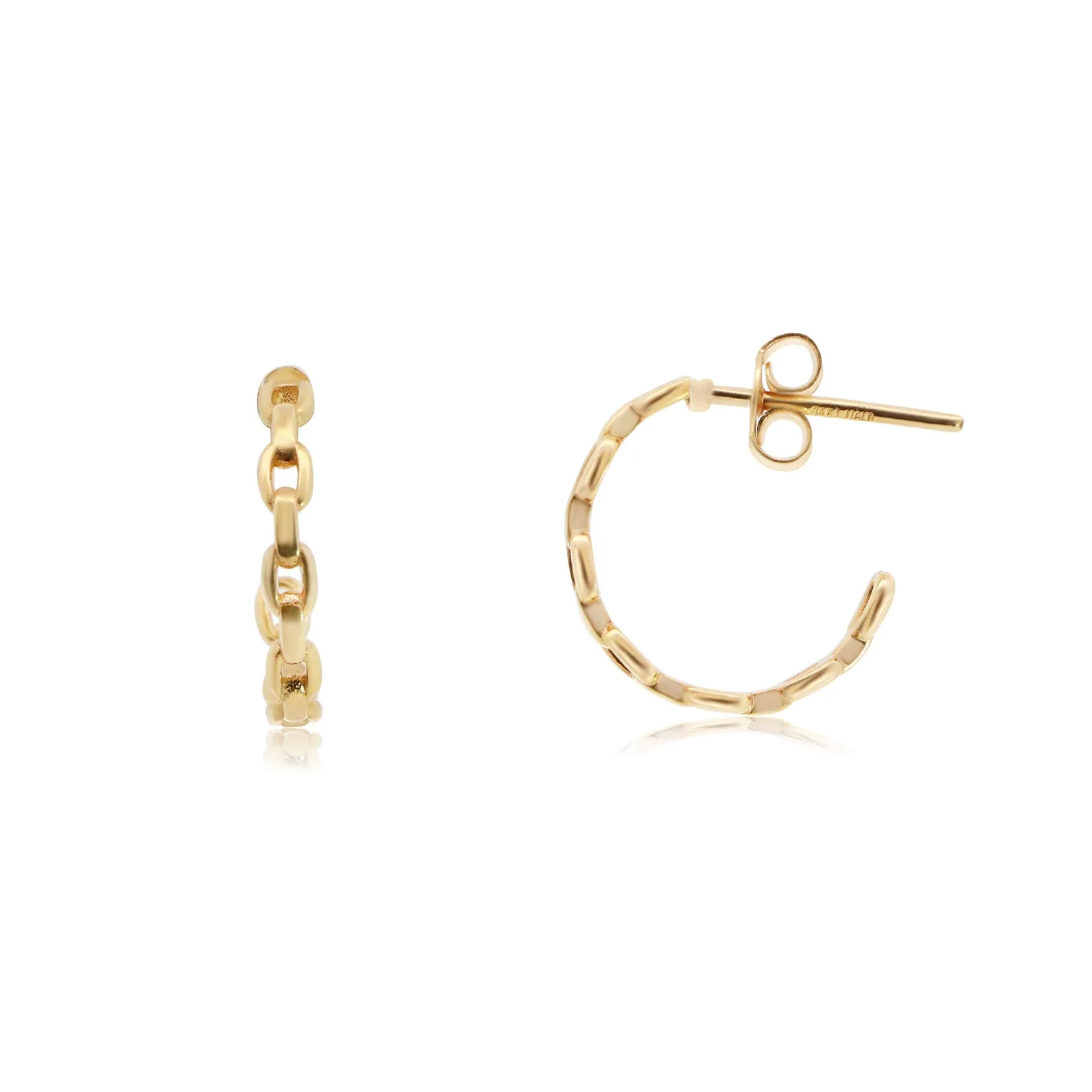 Oval Link Hoop Earrings
