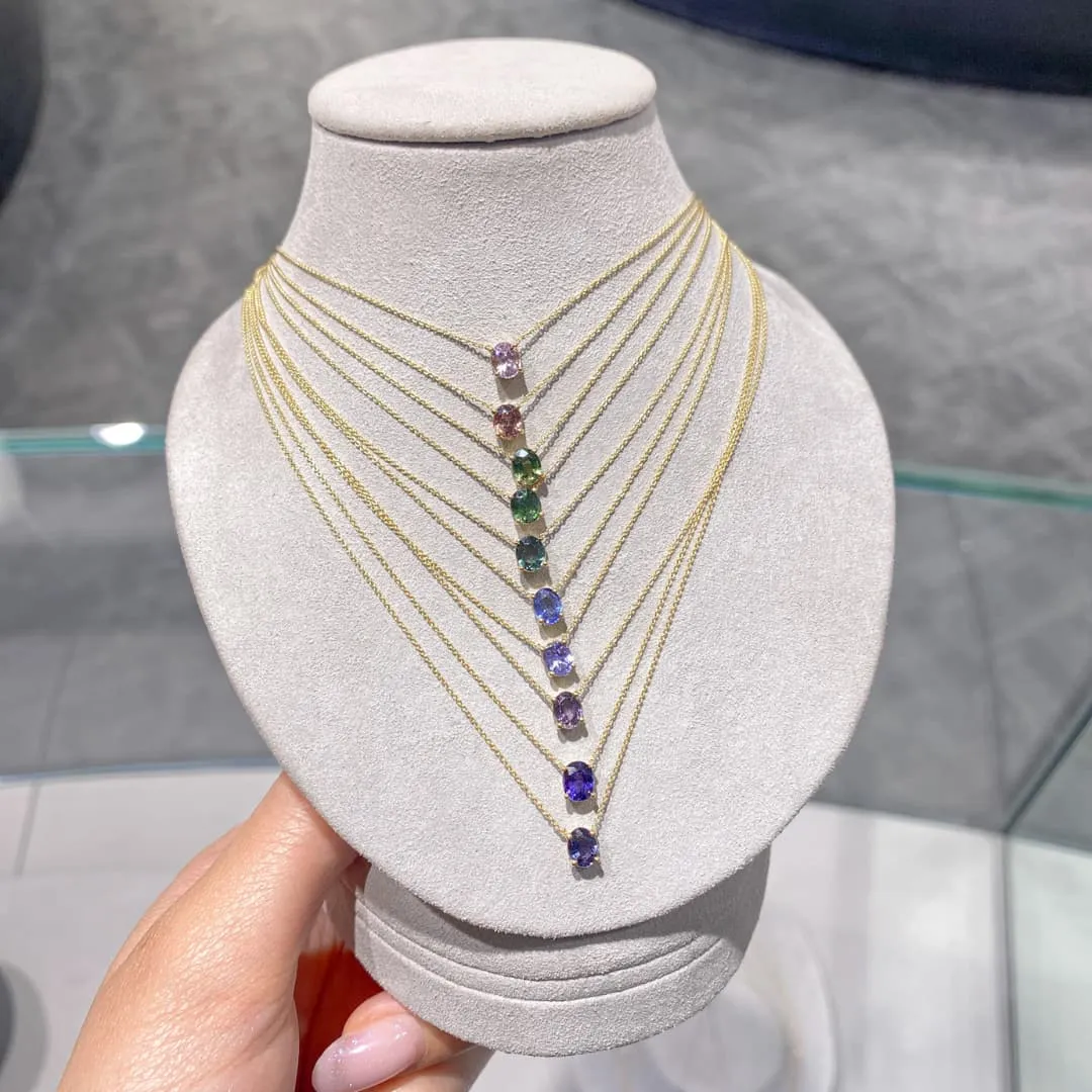 Oval Multi Sapphire Necklaces