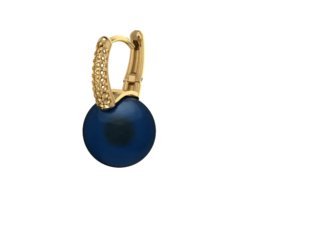P2103 - 3 Row Diamond Pearl Hoop Earrings