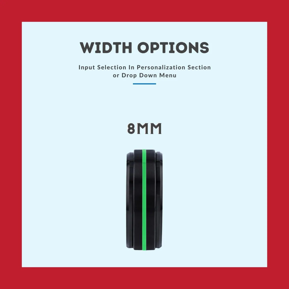 PALMDALE | Multi Color Wood, Black Tungsten Ring, Green Groove, Stepped Edge