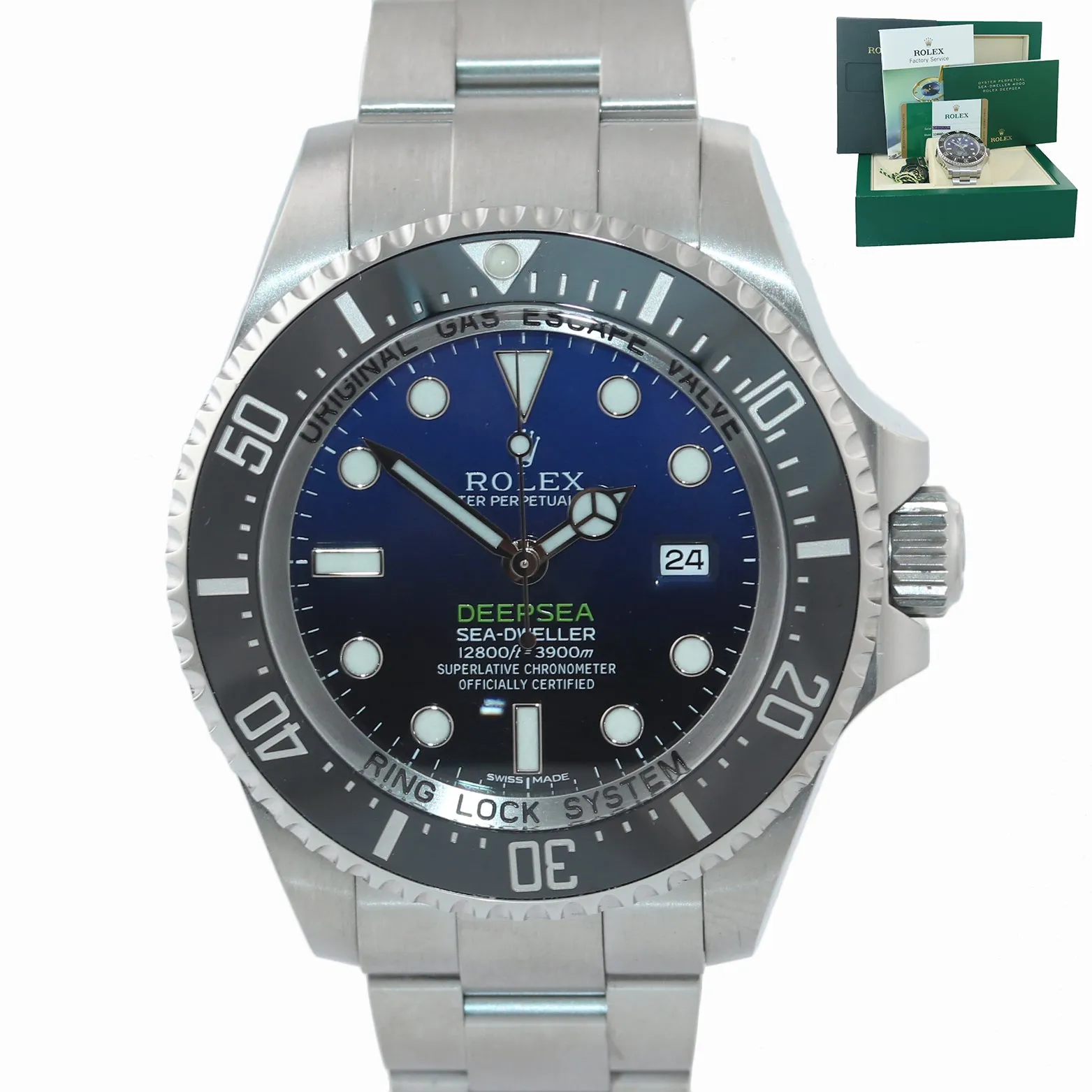 PAPERS 2015 Rolex Sea-Dweller Deepsea James Cameron Blue 116660 44mm Watch Box