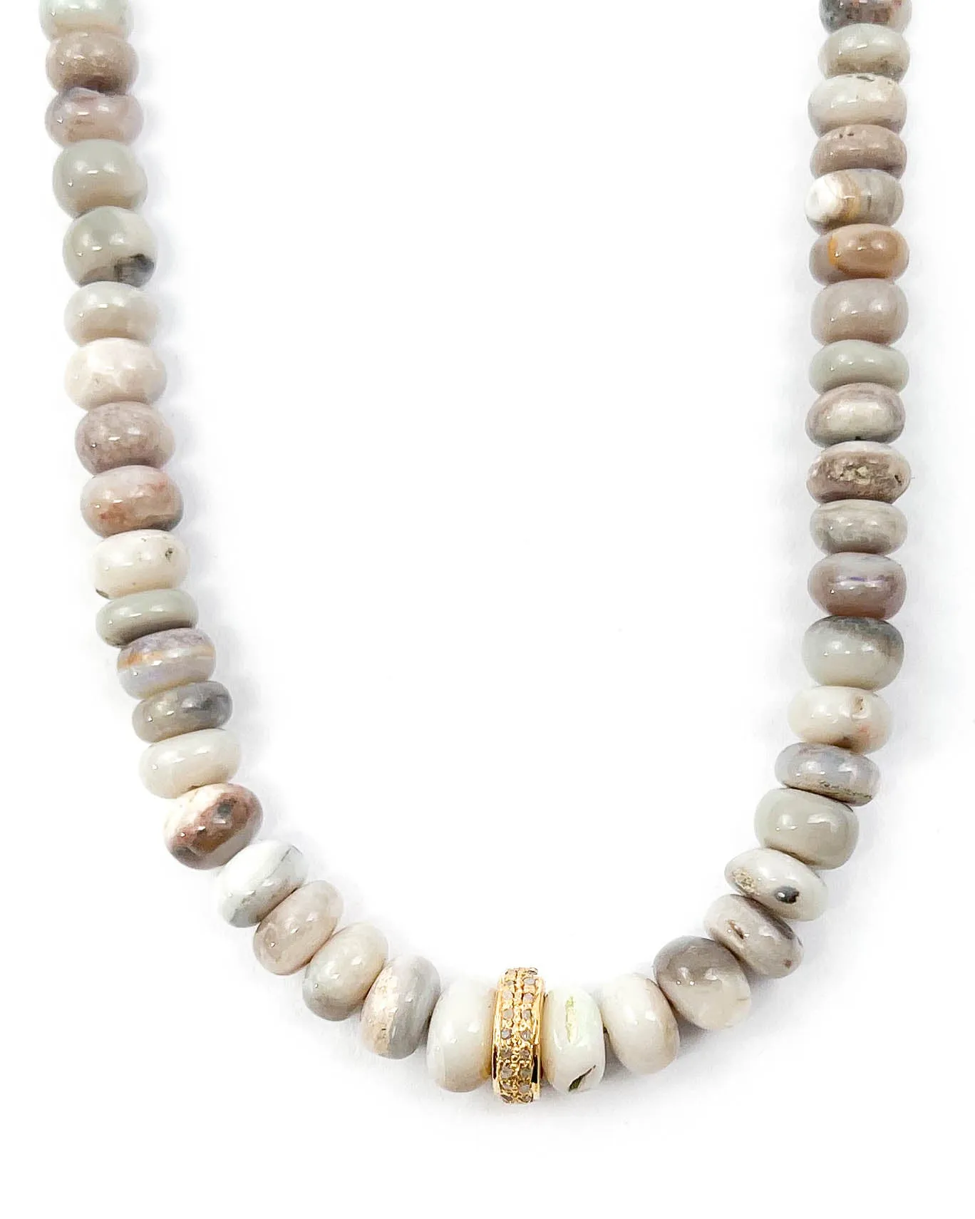 Pavé Diamond & Australian Boulder Opal Necklace