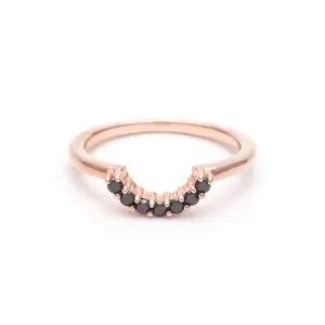 PAVE ARC CONTOUR BAND | 14K GOLD & BLACK DIAMOND