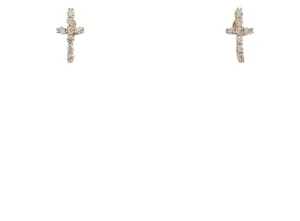Pave Cross Stud Earrings