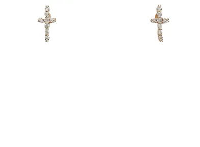 Pave Cross Stud Earrings