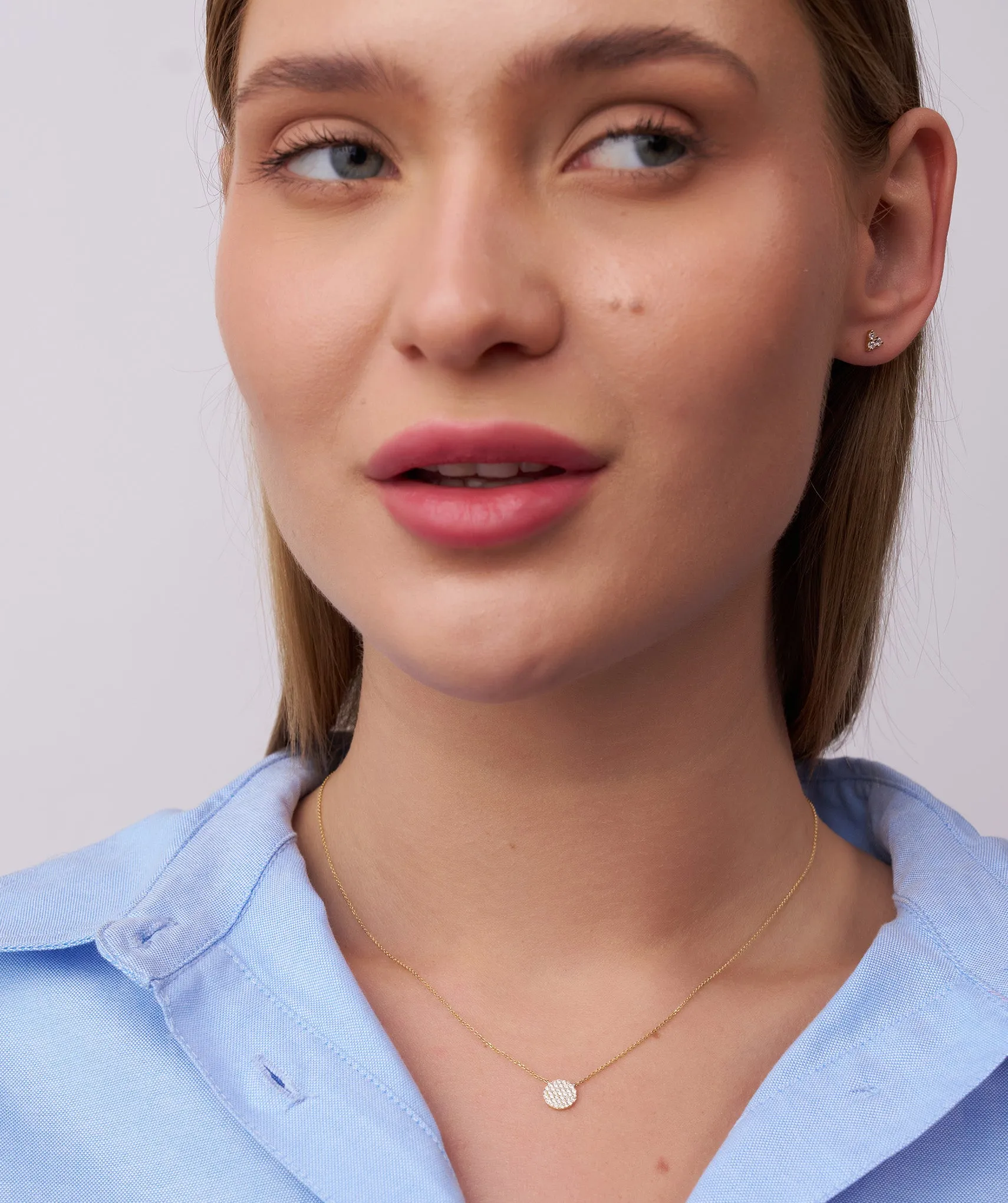 Pave Diamond Circle Necklace