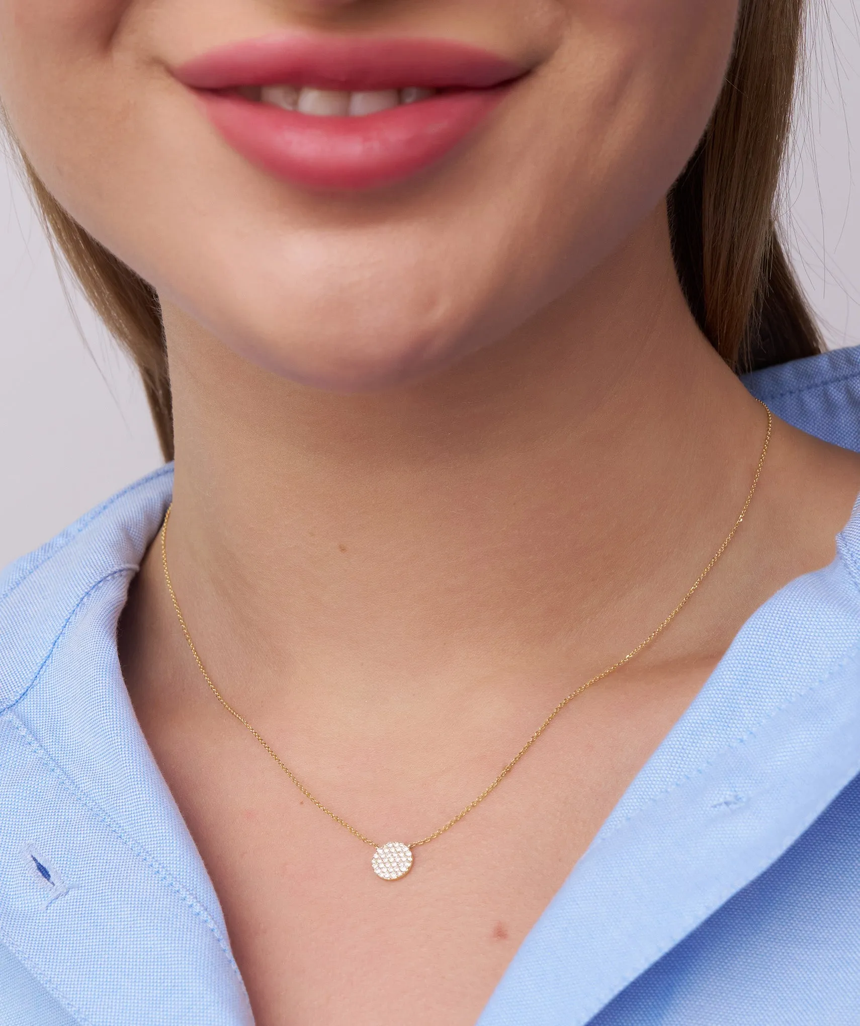 Pave Diamond Circle Necklace