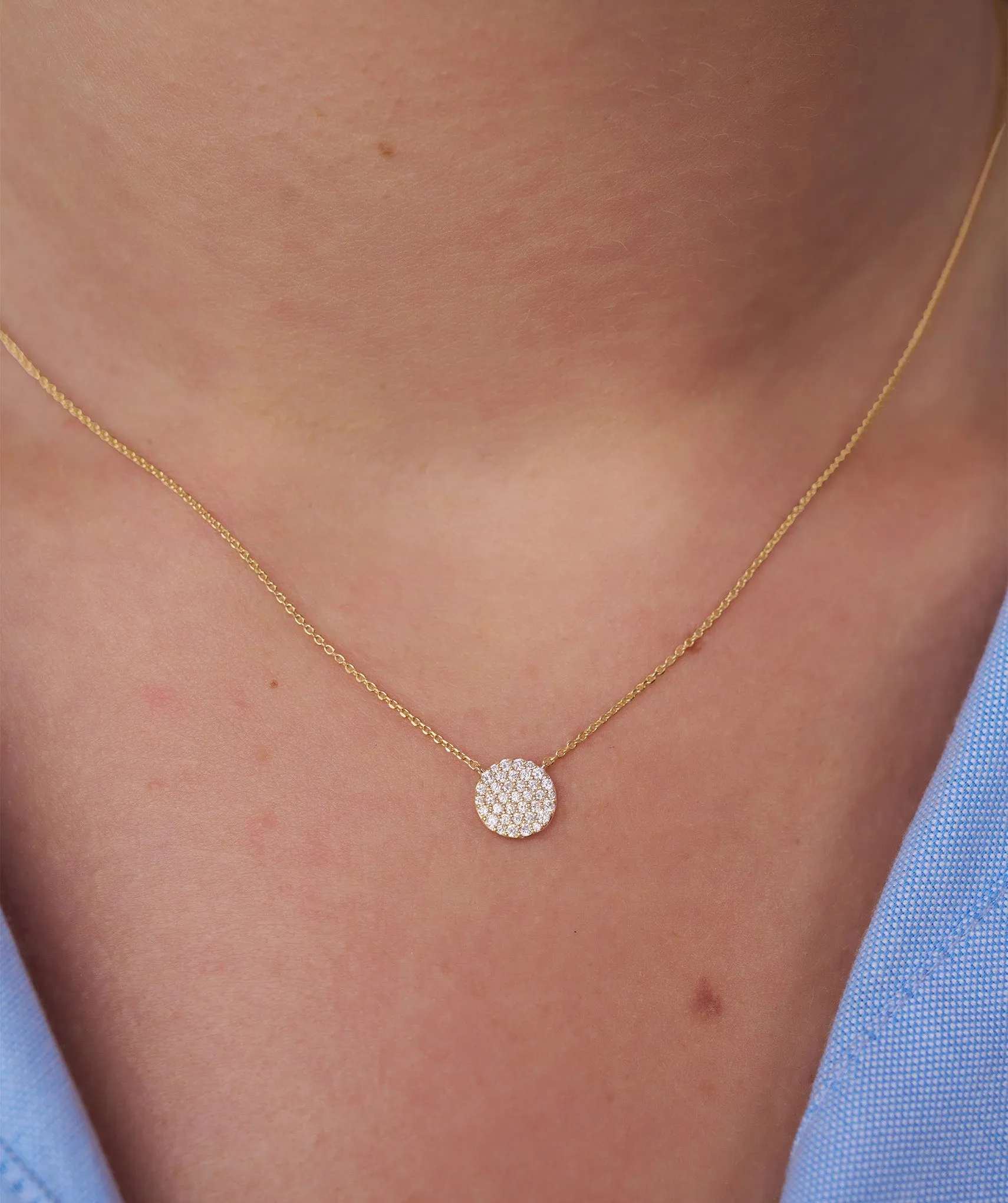 Pave Diamond Circle Necklace