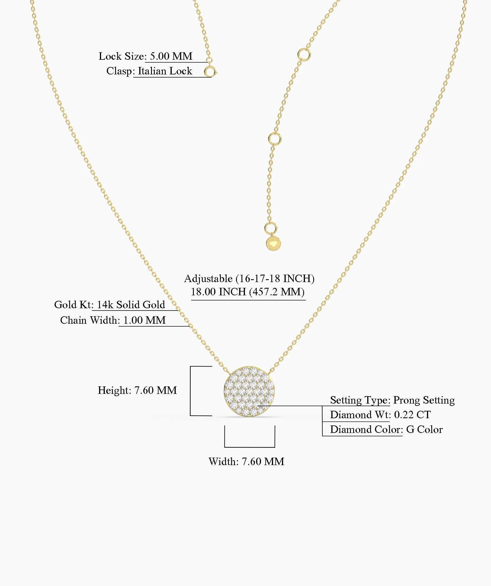 Pave Diamond Circle Necklace