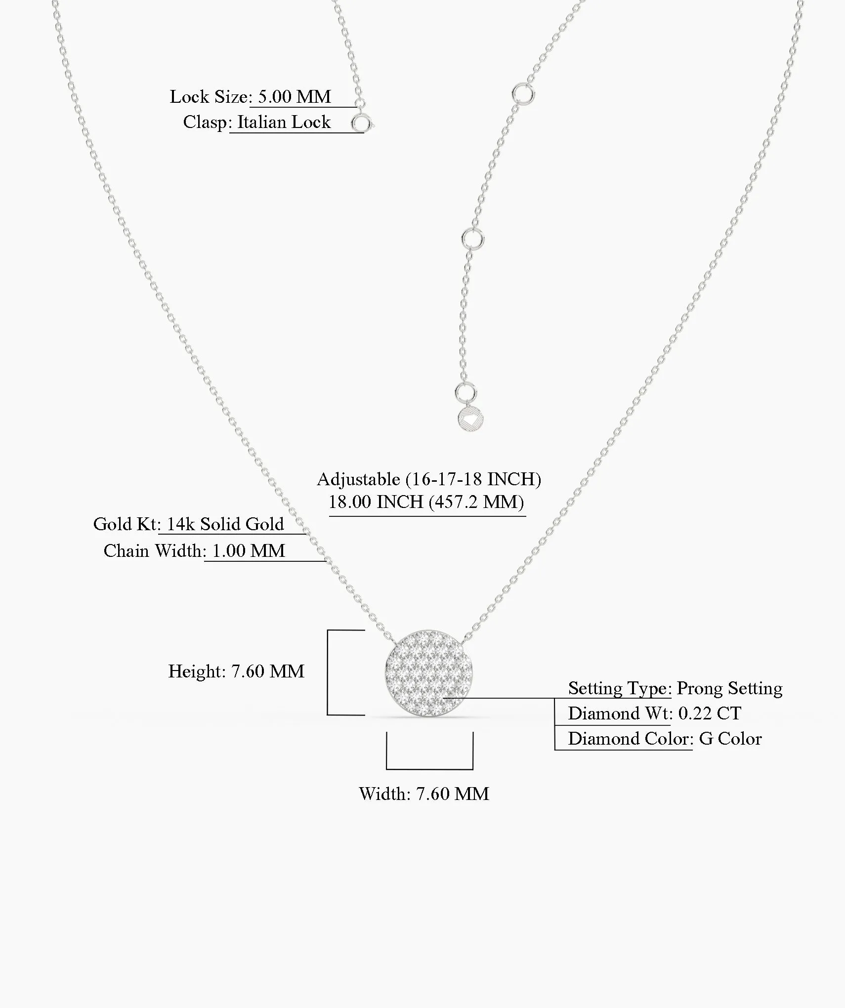 Pave Diamond Circle Necklace