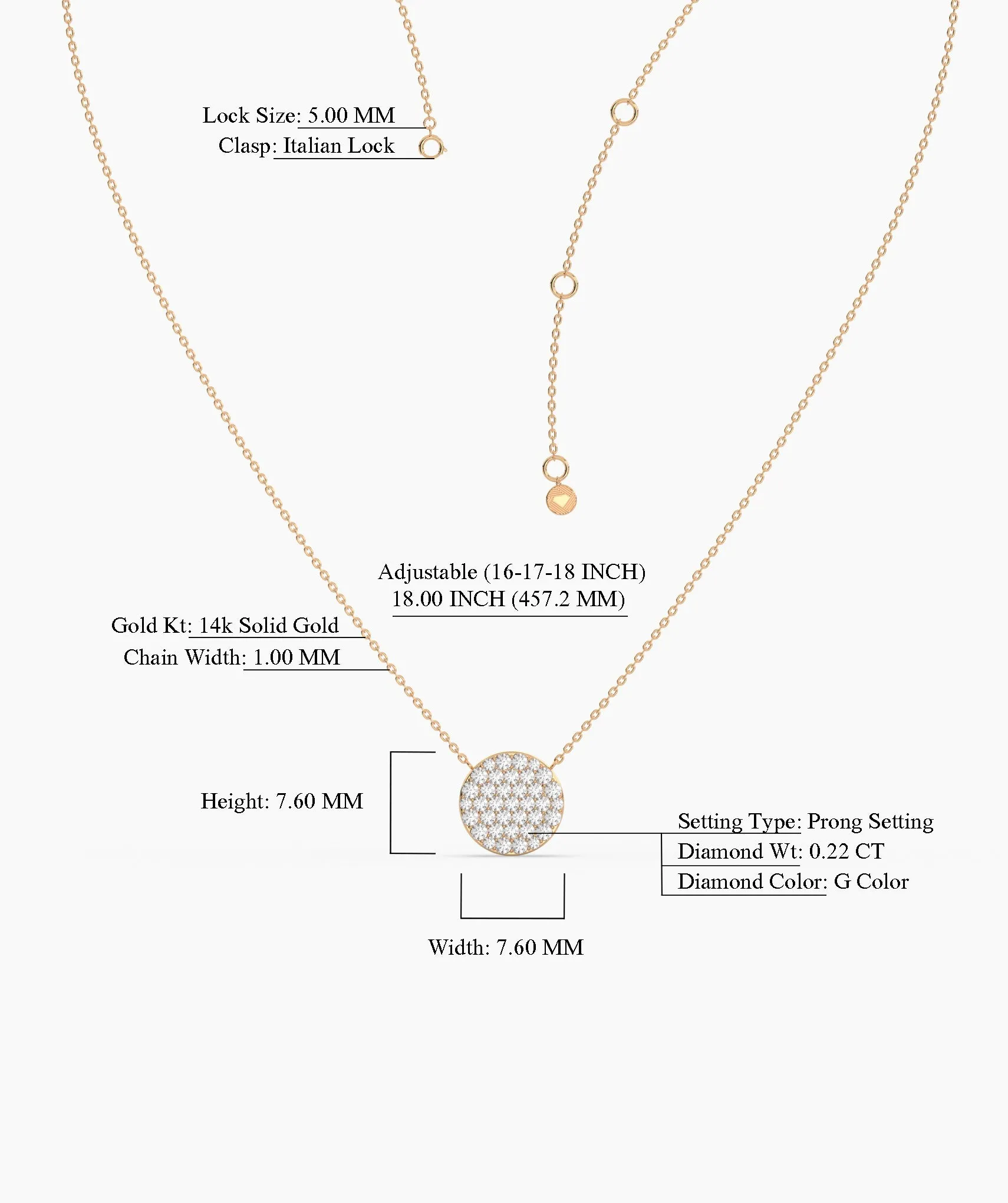 Pave Diamond Circle Necklace